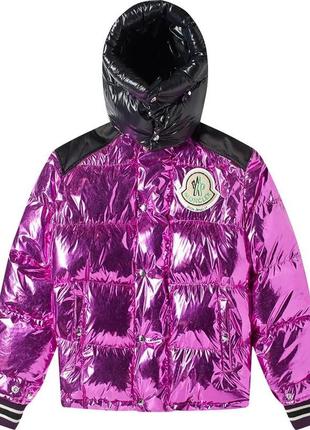 Куртка пуховик демисезон с эффектом металлик  moncler