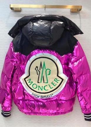 Куртка пуховик демисезон с эффектом металлик  moncler3 фото