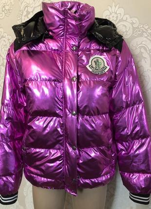 Куртка пуховик демисезон с эффектом металлик  moncler4 фото