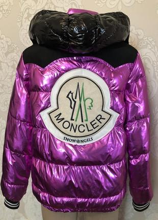 Куртка пуховик демисезон с эффектом металлик  moncler5 фото