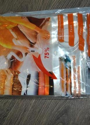 Вакуумный прозрачный пакет для хранения одежды и вещей  vacum bag 60х80см  комплект 5шт2 фото