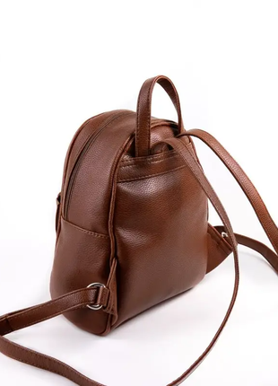 Небольшой женский коричневый рюкзак код 25-1244 фото