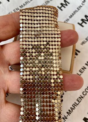 Вінтажний браслет манжета кольчуга золотистий4 фото