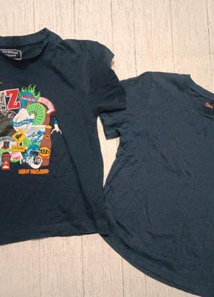 Две фирменные футболки pepperts, design apparel на мальчика на 6-8 лет одним лотом