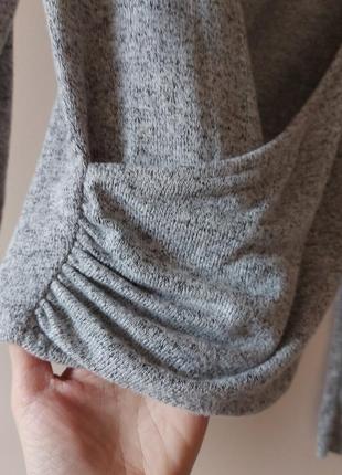 Мягкий свитер, пуловер на запах, топ с длинным рукавом3 фото
