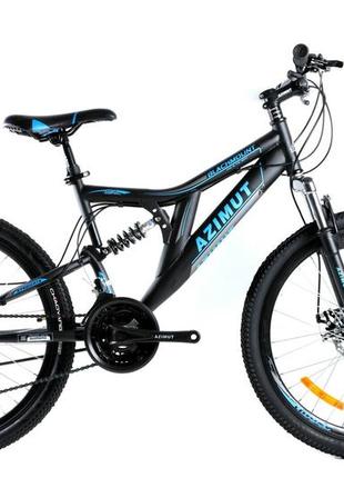 Гірський двох підвісний велосипед azimut blackmount 24 16 frd 24-v089-n-4 tzp136