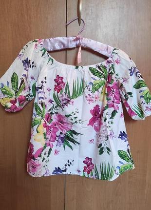 Блуза, блузка, футболка, топ, цветочный принт1 фото
