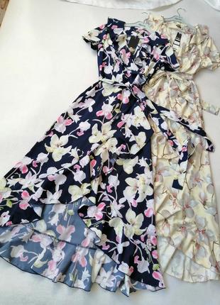 ☘️ сукня довжини міді з ефектом запаху красивий волан різні забарвлення та розміри  платье дли1 фото