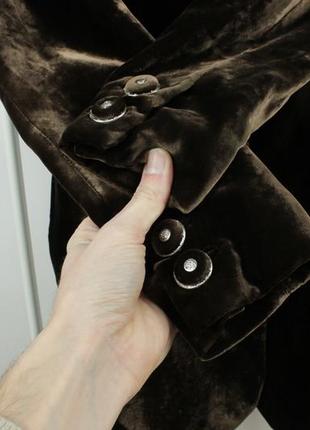 Шикарний вінтажний піджак  gianni versace couture brown velvet long blazer4 фото