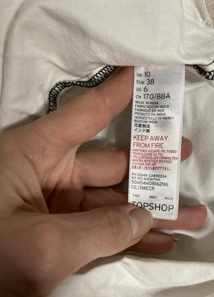 Вкорочена блуза сорочка оверсайз з чорною строчкою topshop , m5 фото