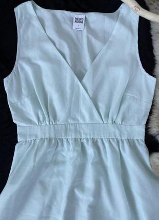 Сукня коротка, плаття асиметричне , сарафан мятний, с завищеною талією10 фото