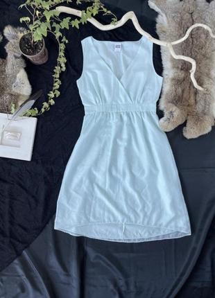 Сукня коротка, плаття асиметричне , сарафан мятний, с завищеною талією9 фото