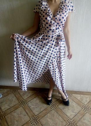 Макси платье в горошек3 фото