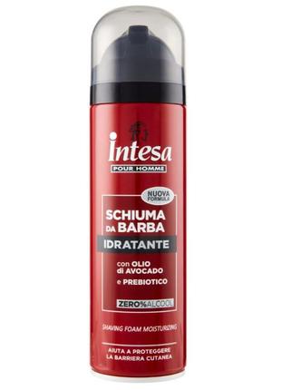 Увлажняющая пена для бритья интеза с маслом авокадо,пребиотиком intesa pour homme new formula, 300мл