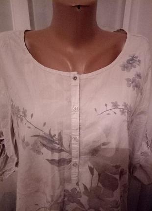 Хлопковая (батистовая) рубашка с принтом2 фото