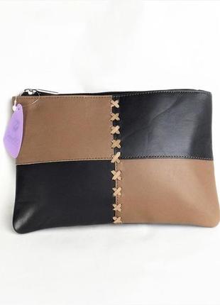 Жіноча косметичка із натуральної шкіри swan коричнева