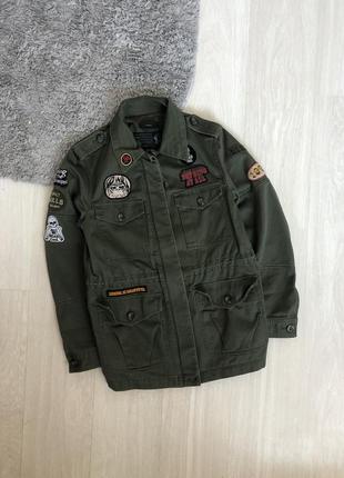 Куртка парка з нашивками diesel military patchwok