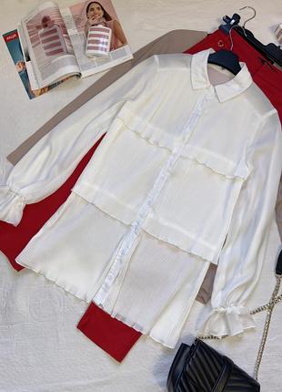 Роскошная белая блуза блузка размер s-м1 фото