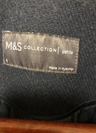 Двобортне шерстяне пальто укорочене m&amp;s s petite4 фото