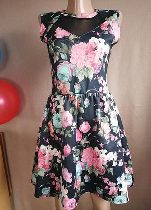 Плаття кльош квітковий принт