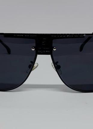 Carrera очки маска мужские солнцезащитные черные однотонные в черном металле2 фото