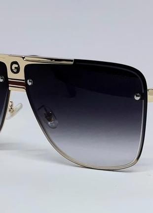 Carrera чоловічі сонцезахисні окуляри маска темно сірі з градіентом в золотому метвлі1 фото
