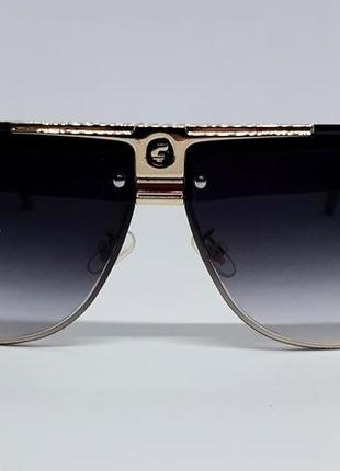 Carrera очки маска мужские солнцезащитные темно серый градиент в золотом металле2 фото