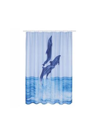 Шторка для ванной синий дельфины livarno home