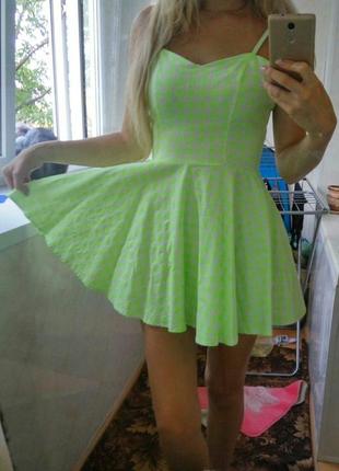 Сарафан, платье летнее, зелёное.