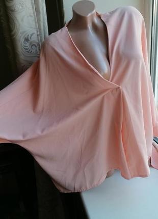 Блузка розовая оверсайз батал большой размер италия
