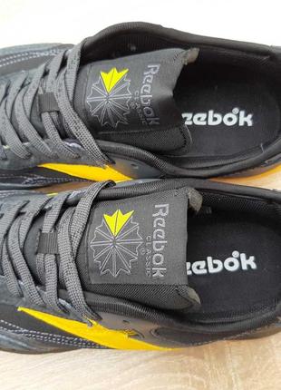 Подростковые замшевые черные с желтым кроссовки reebok classic 🆕 рибок4 фото