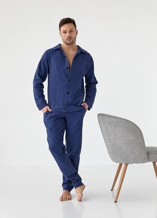 Мужская пижама муслин2 фото