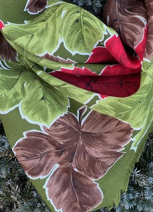 Роскошный тонкий платок шерсть яркий принт6 фото