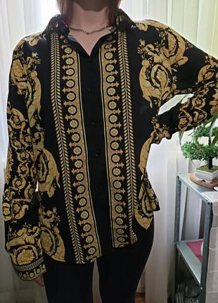 Рубашка блуза  meduse barocco медуза горгона рубашка оверсайз принт вензель italy ширина 52