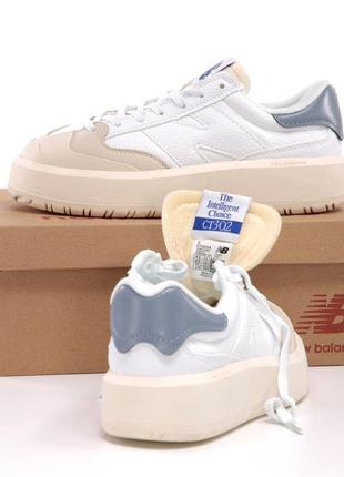 Жіночі популярні шкіряні білі кросівки new balance ct302 🆕 нью баланс