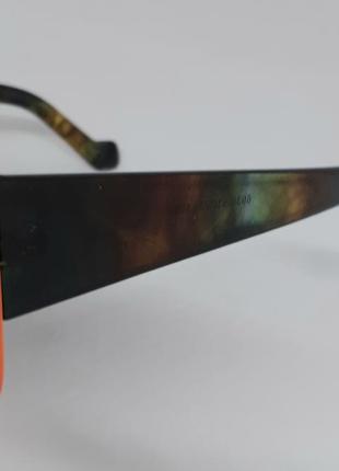 Очки в стиле gucci женские солнцезащитные черные однотонные в яркой оранжевой оправе9 фото