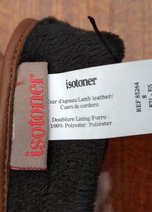 Перчатки isotoner из натуральной кожи коричневого цвета. размер 8.4 фото