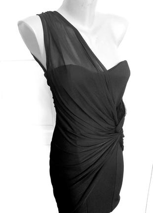Романтичное черное мини платье стрейч2 фото