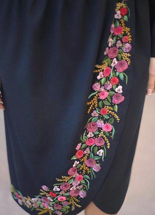 Вечірня сукня з ручною вишивкою «французький шик»7 фото
