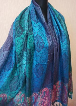 Кашеміровий жіночий шарф палантин 100% пашміна3 фото