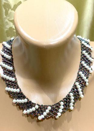 Колье, ожерелье из бисера «хенд-мейд»
