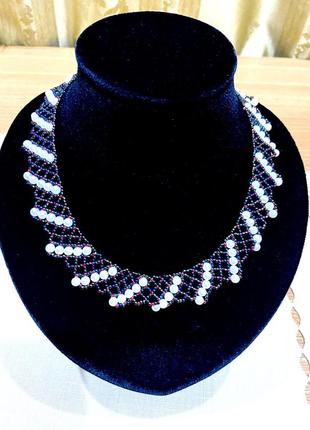 Колье, ожерелье из бисера «хенд-мейд»