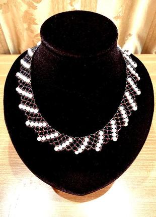 Колье, ожерелье из бисера «хенд-мейд»