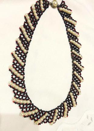 Колье, ожерелье из бисера «хенд-мейд»