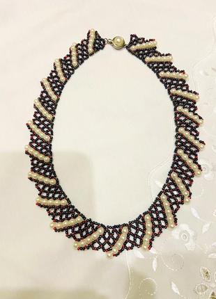 Колье, ожерелье из бисера «хенд-мейд»
