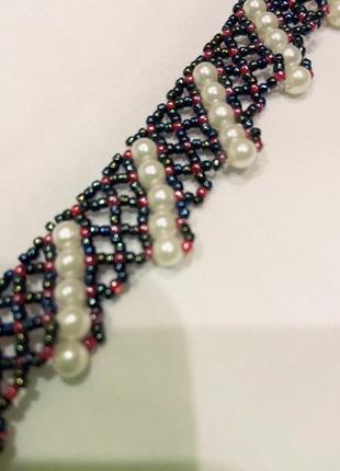 Колье, ожерелье из бисера «хенд-мейд»