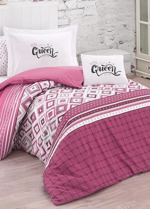 Постельное белье clasy ранфорс 160x220 см little queen v2 pembe