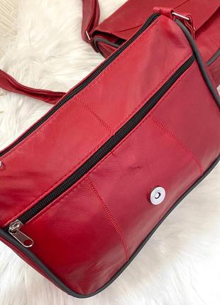 Шкіряний клатч,сумка шкіряна,червона сумка, червоний клатч стильний3 фото