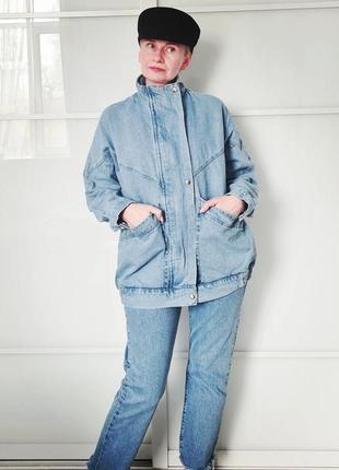 Крутая классная стильная замечательная винтажная джинсовая куртка джинсовка бомбер ретро винтаж