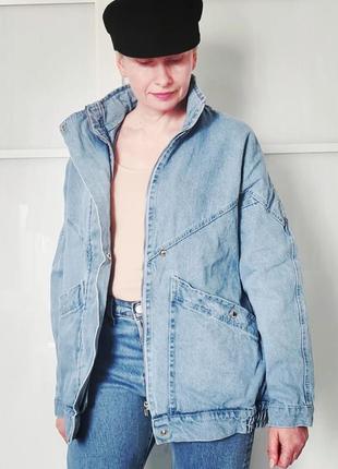 Крутая классная стильная замечательная винтажная джинсовая куртка джинсовка бомбер ретро винтаж5 фото